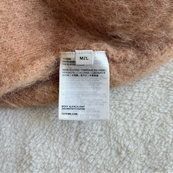 Toteme Boxy Alpaca Blend Knit Long Sleeve Oversized Sweater M/L - Picture 12 of 13